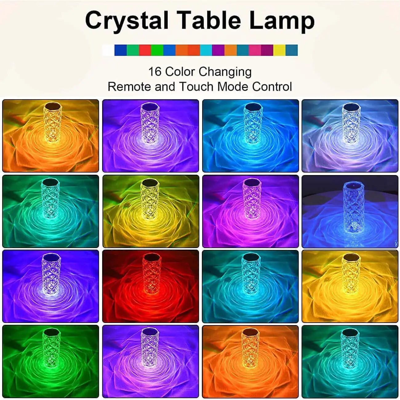 Rechargeable Rose Crystal Touch Lamp